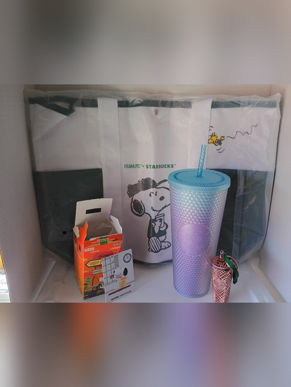 Starbucks + Snoopy  - Tote bag, Cup, Ornament, & Popmart Snoopy Friends Figure